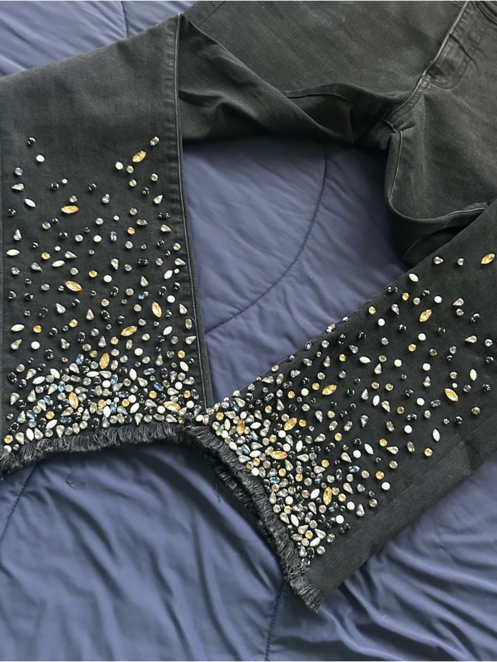 Anthropologie Pilcro Embellished Mid-Rise Slim Straight Jeans in Black - Picture 5 of 12